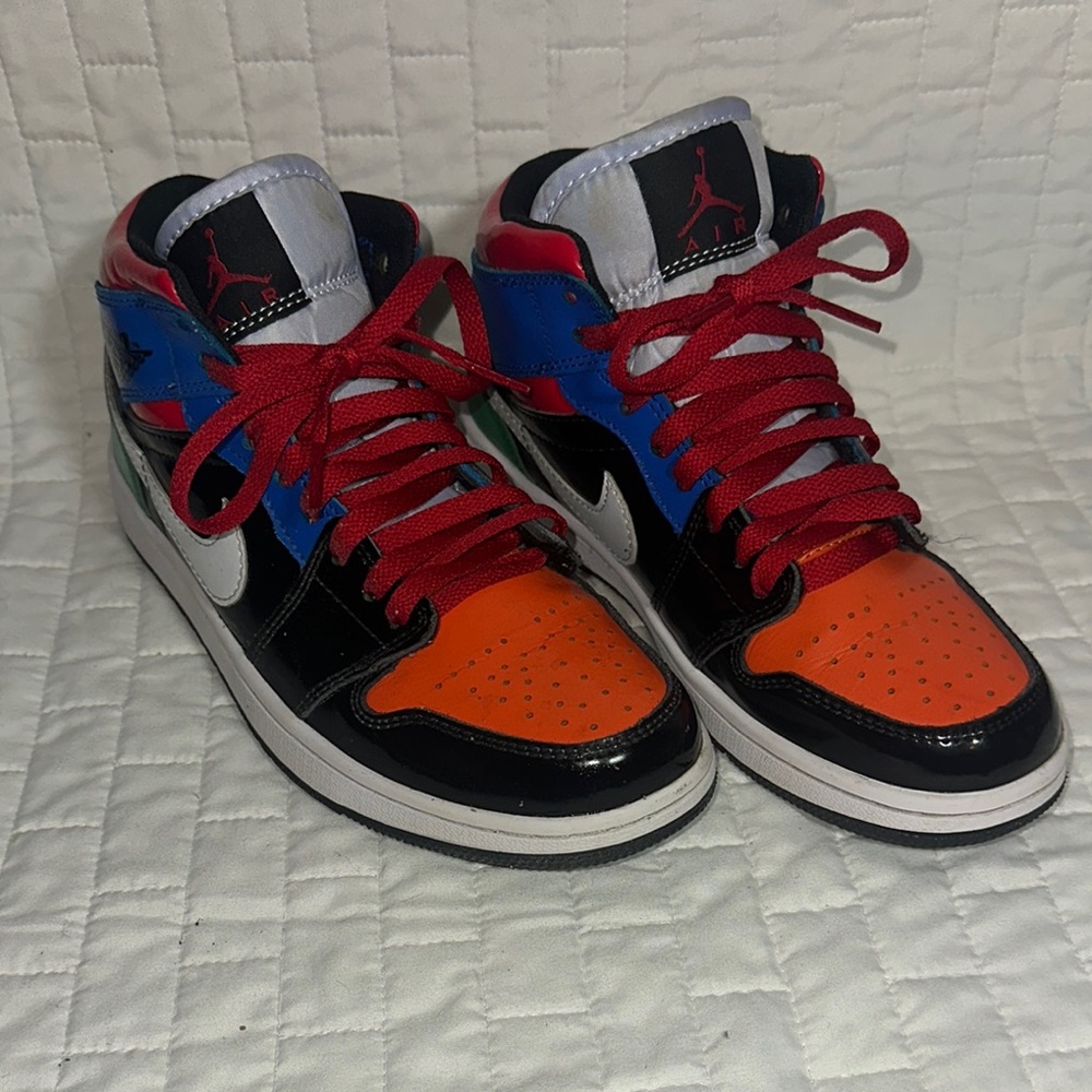 Nike Colorful High-Top Sneakers - Red, Blue, Orange, Black